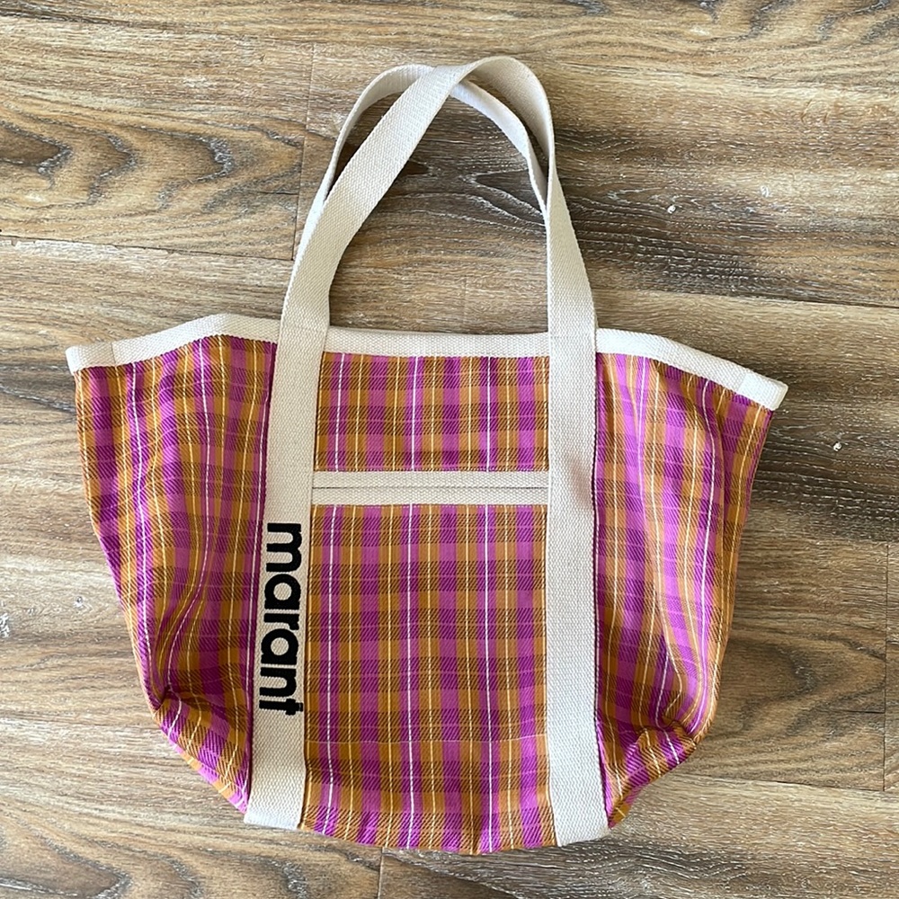 Isabel Marant Darwen Tote in Fuchsia Plaid